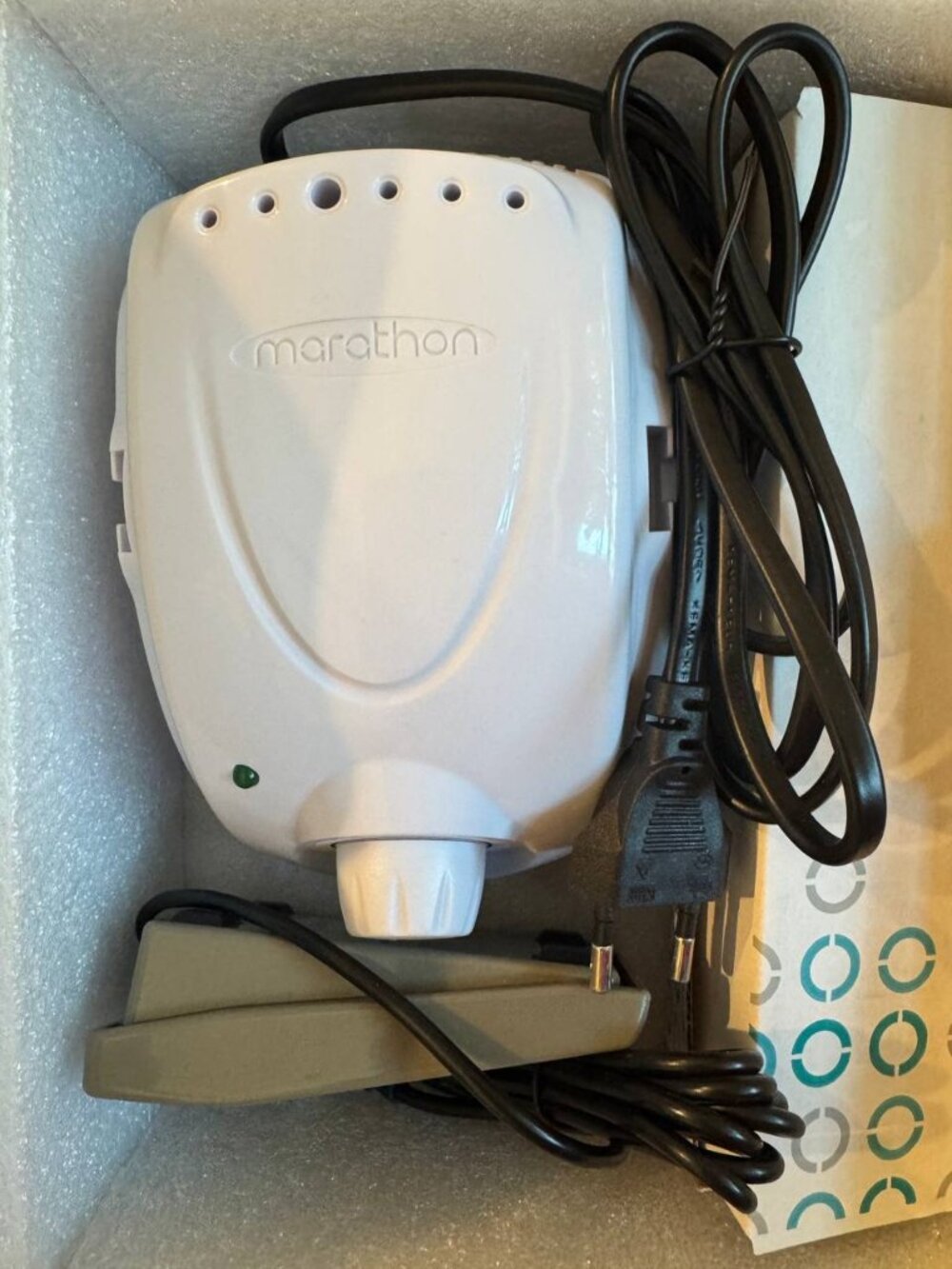 Marathon Micromotor Nail Drill Set Control Box Handpiece Foot Pedal EU Plug New